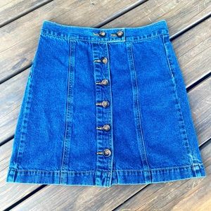 Forever 21 Denim Button Front Skirt, Small